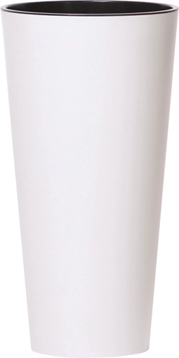 Tubus Slim Planter with Insert, Matte White, 15 cm