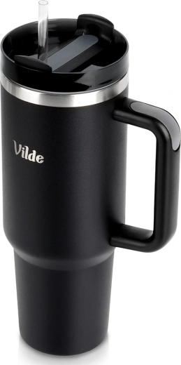 Stainless Steel Thermal Mug with Handle 1.2 L Black