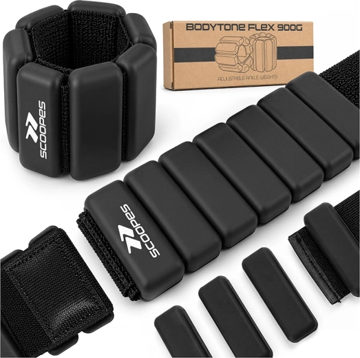 Регулируеми тежести BodyTone Flex 2 × 0,9 кг, черни