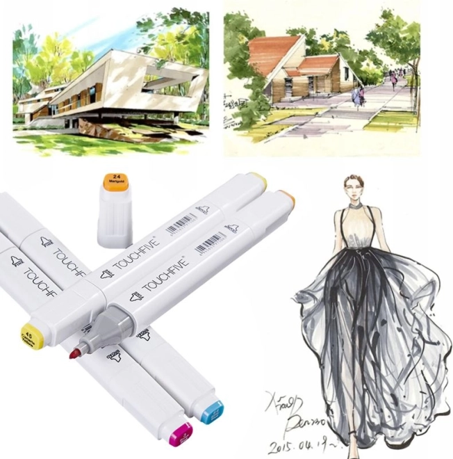 TOUCHFIVE PRO Dual-Tip Alcohol Markers, 80 pcs.