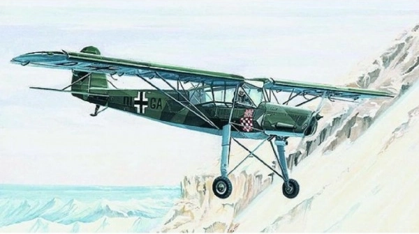 Модел Fieseler FI-156 Storch 13,8x19,6 см в кутия 25x14,5x4,5 см
