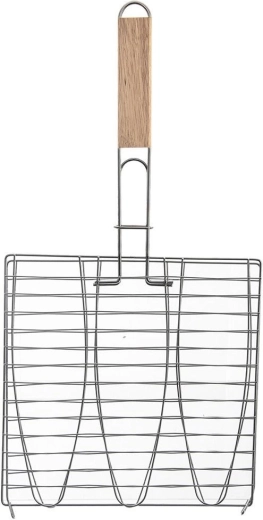 Metal fish grilling basket 28 × 55.5 cm