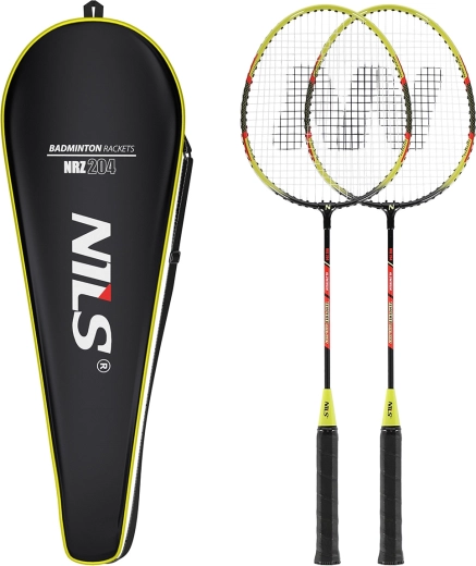 Nils badminton set with 2 rackets and case