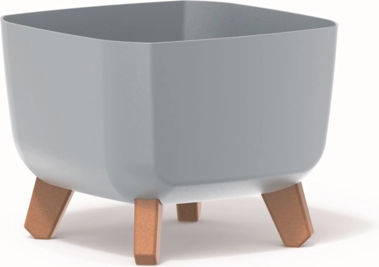 Gracia Square Planter 39 × 39 × 27 cm light gray with legs