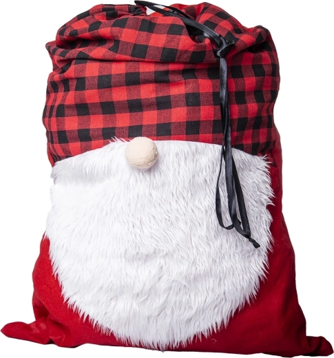Christmas polyester gift sack 87 × 56 cm with Santa beard motif