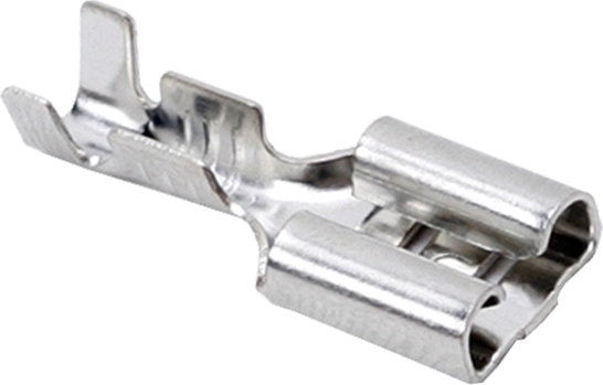 Tinned crimp sleeve for 6.3 mm tab connector