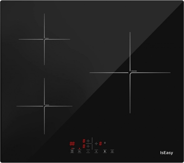 IsEasy induction hob with 3 zones and Booster function