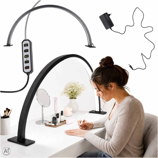 LED shadowless cosmetic desk lamp for manicure – arch, black