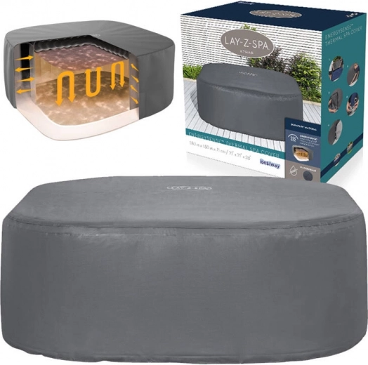Thermal cover for square hot tubs BESTWAY Lay-Z-Spa EnergySense, 180 × 180 × 71 cm