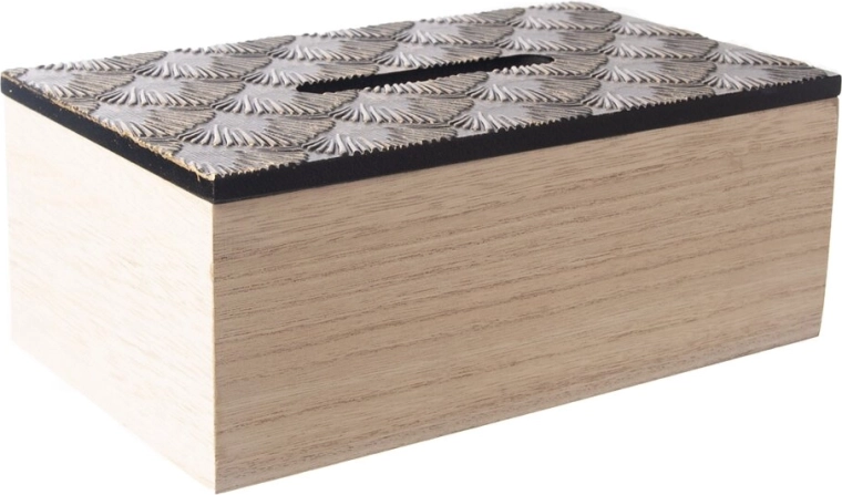 Black wooden tissue box 24 × 14 × 9 cm