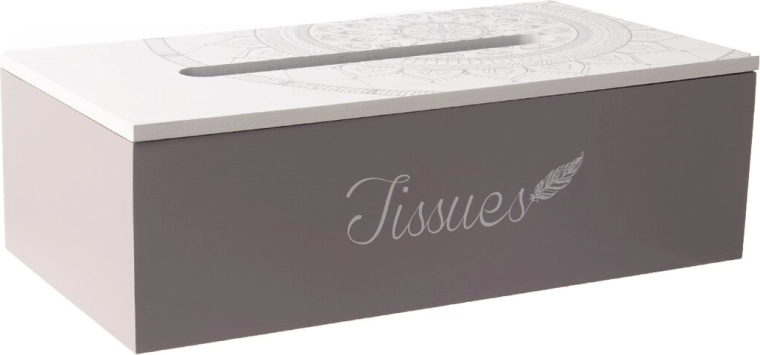 Wooden tissue box cover with mandala motif 24 × 14 × 10 cm