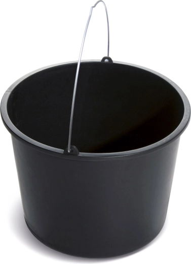 Construction bucket 20 l with metal handle, black