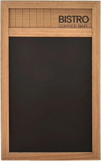 Bistro wall board with wooden frame 34 × 55 cm, brown