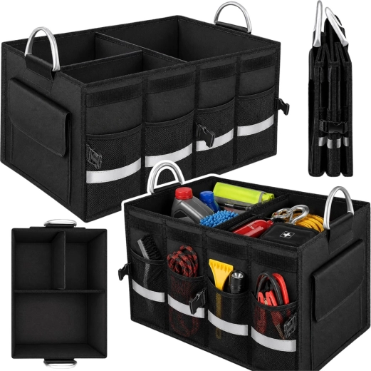 Foldable car trunk organizer 50 L – black