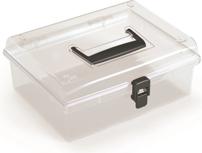 Plastic Organizer with Transparent Lid NUF LOW, Black, 245 × 214 × 100 mm