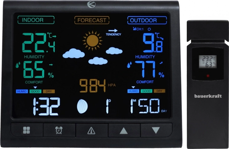 Безжична метеостанция с LCD дисплей и външен сензор