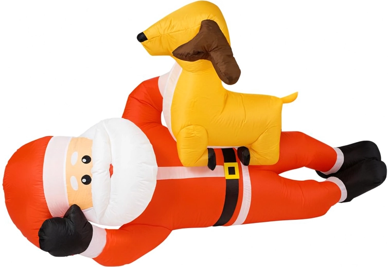 Inflatable Santa with Reindeer 210 cm with LED Lighting