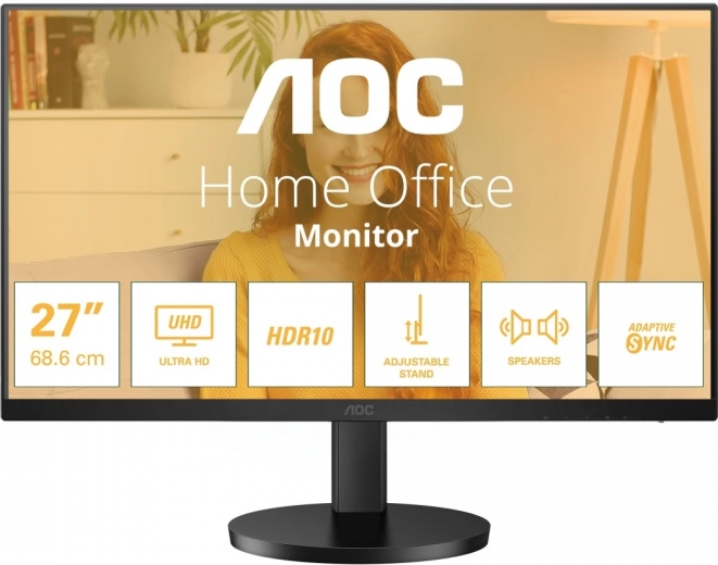 27" IPS 4K монитор с регулируема по височина стойка и високоговорители