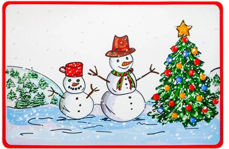 Christmas plastic placemat Toro with snowman 28 × 43 cm