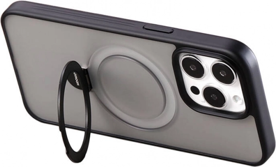 Magnetic protective case with stand for iPhone 15 – graphite black