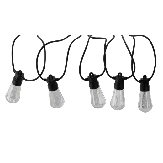 Градинска светеща гирлянда 10 м, 10 LED, топло бяла, IP44, 12 V с държачи