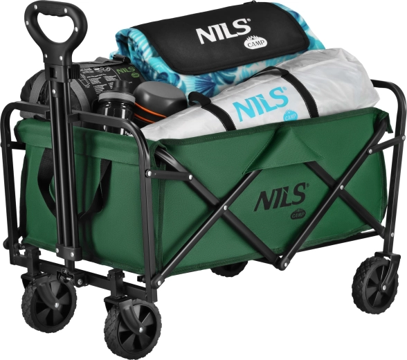 Сгъваема къмпинг количка зелена NILS Camp NC4306
