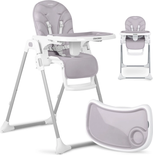 Столче за хранене Ricokids Tulo, сиво-лилаво