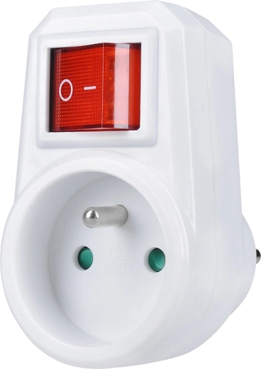 Solight pass-through socket with switch 16 A white