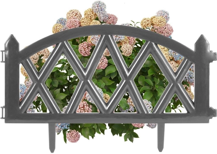 Градинска декоративна ограда графит 49 × 30 см Vilde