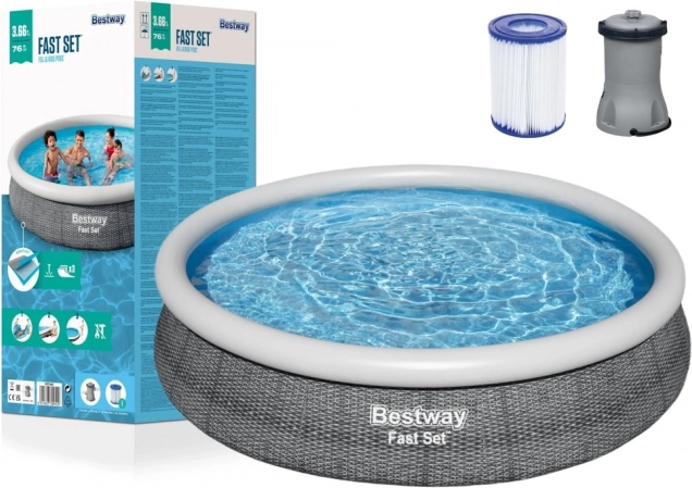 Inflatable Pool BESTWAY Fast Set 366 × 76 cm with Filtration