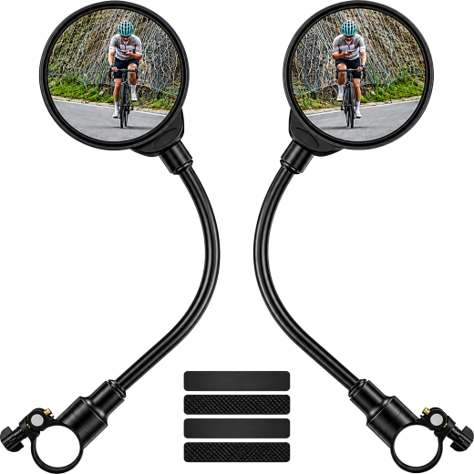 Universal handlebar rearview mirrors for bike and scooter, black, set of 2 pcs