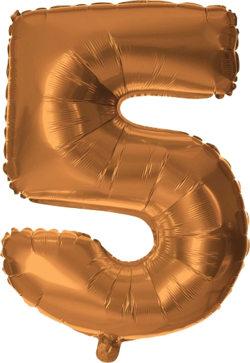 Foil balloon number 5, 30 cm, bronze TORO