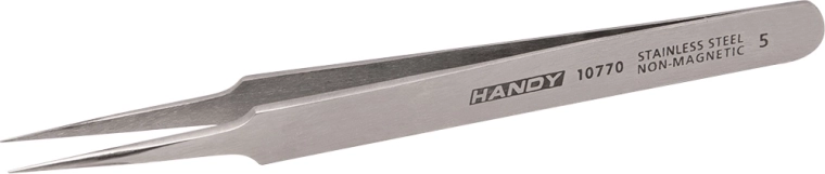 Fine non-magnetic tweezers with a sharp tip