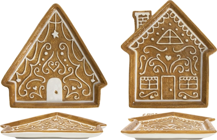 Gingerbread House Plate 26 × 24 cm, set of 2