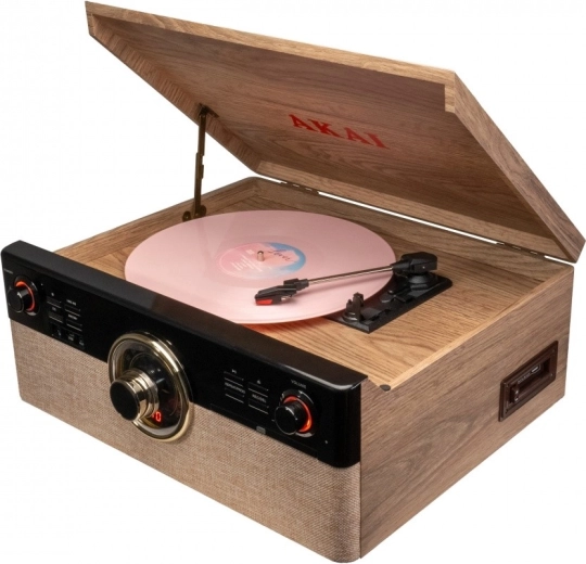 AKAI turntable with Bluetooth, CD player, cassette deck and FM radio
