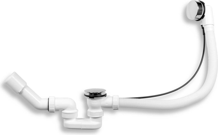 Automatic bathtub waste with siphon, chrome