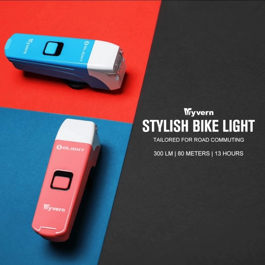 Предна велосипедна светлина OLIGHT Wyvern Blue, 300 lm, USB‑C