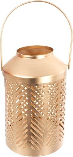 Golden metal candle holder 15.5 cm
