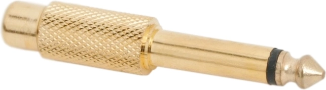 Gold-Plated RCA Socket to 6.3 mm Mono Jack Plug Adapter
