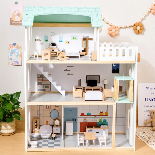 Terrace and elevator for imaginative play
