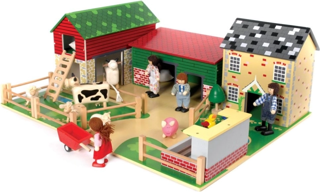 Tidlo Wooden Farm with Magnetic Roofs
