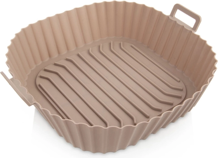 Silicone insert basket for air fryer 22 cm – beige