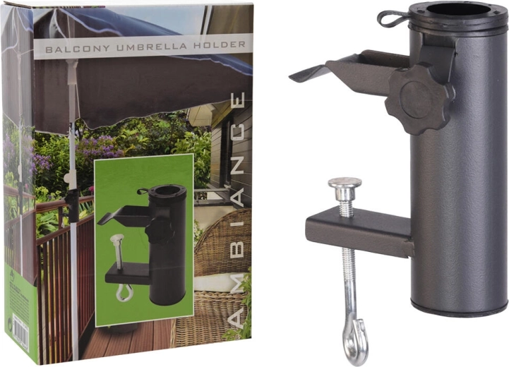 Balcony umbrella holder, steel, anthracite, diameter 54 mm
