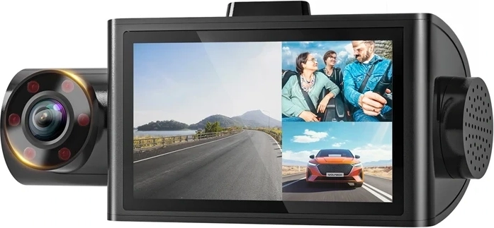 WOLFBOX i07 triple dash camera with Wi-Fi and GPS