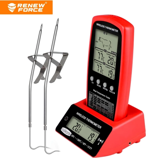 Renew Force Digital Kitchen Meat Thermometer with 2 Probes