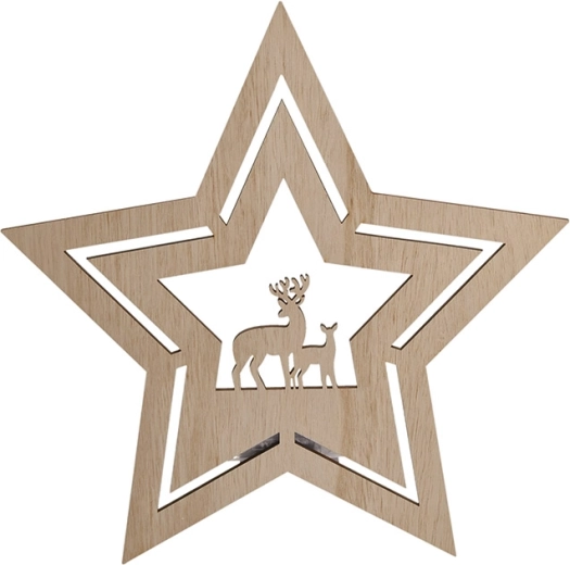 Solight LED wall-mounted Christmas decoration wooden star 30 cm