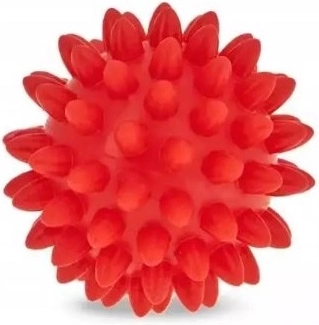 Fizjo rehabilitation massage ball with spikes 6.6 cm red