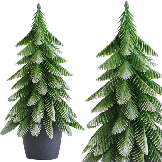 Decorative artificial tree in a flower pot with silver effect 32 × 12 cm