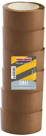 Опаковъчна лента 48 × 66 м кафява, комплект 6 бр.