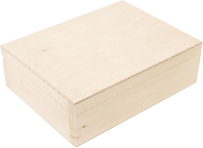 Wooden storage box, beige, 20 × 15 × 7 cm